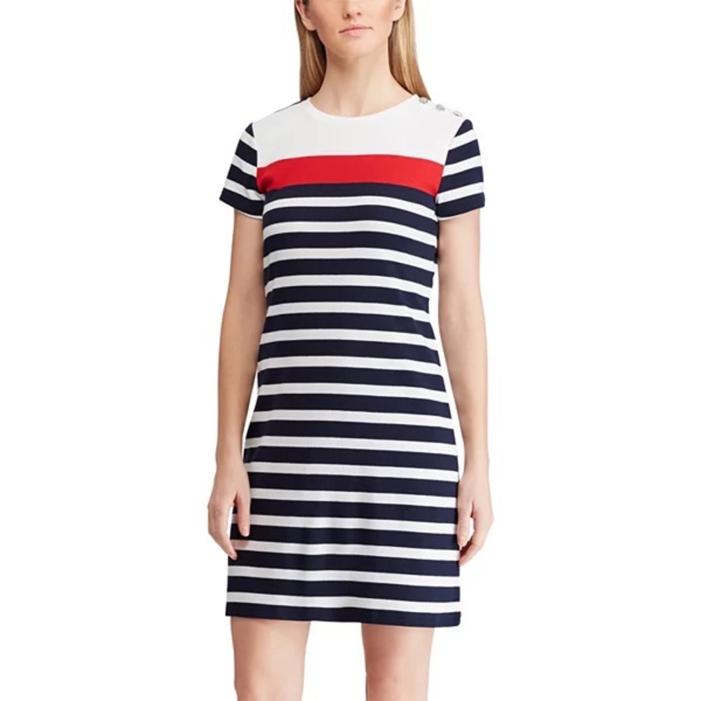 Chaps Striped Nautical Dress